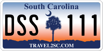 SC license plate DSS111