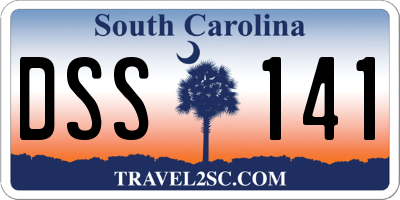 SC license plate DSS141