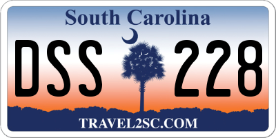 SC license plate DSS228