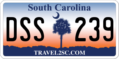 SC license plate DSS239