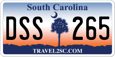 SC license plate DSS265