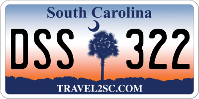 SC license plate DSS322