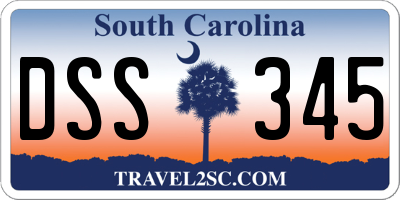 SC license plate DSS345