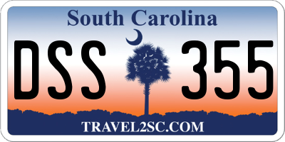 SC license plate DSS355