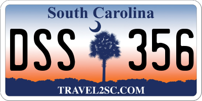 SC license plate DSS356