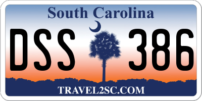 SC license plate DSS386