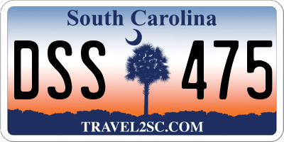 SC license plate DSS475