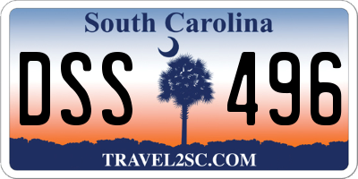 SC license plate DSS496