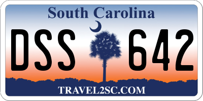 SC license plate DSS642