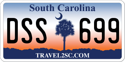 SC license plate DSS699