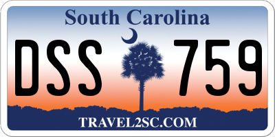 SC license plate DSS759