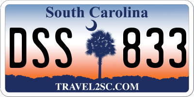 SC license plate DSS833