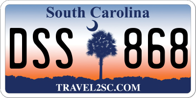 SC license plate DSS868