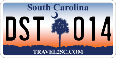 SC license plate DST014