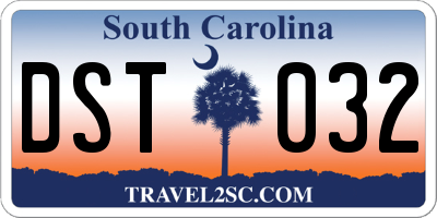SC license plate DST032