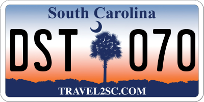 SC license plate DST070