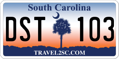 SC license plate DST103