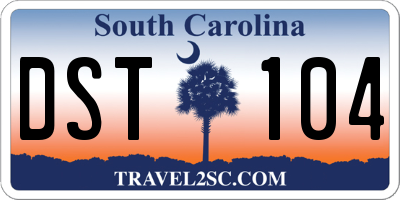 SC license plate DST104
