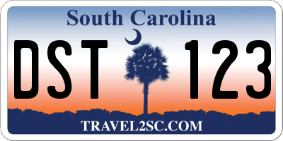 SC license plate DST123