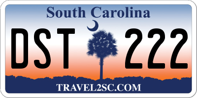 SC license plate DST222