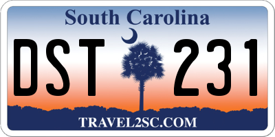 SC license plate DST231