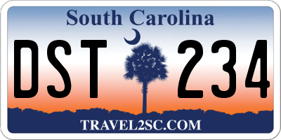SC license plate DST234