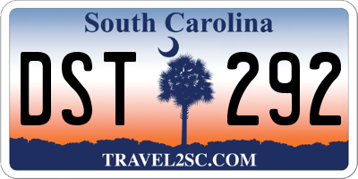 SC license plate DST292