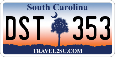 SC license plate DST353