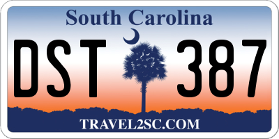 SC license plate DST387