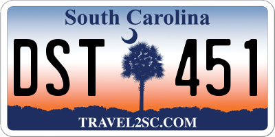 SC license plate DST451