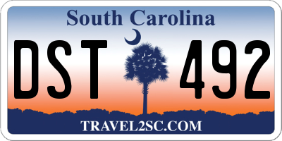 SC license plate DST492