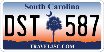 SC license plate DST587