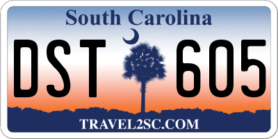 SC license plate DST605