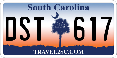 SC license plate DST617