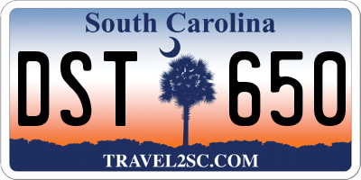 SC license plate DST650