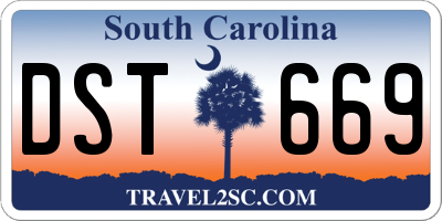 SC license plate DST669