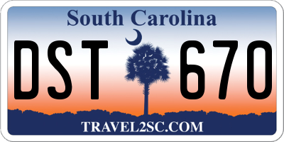SC license plate DST670