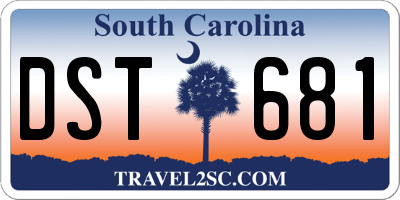 SC license plate DST681