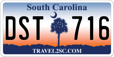 SC license plate DST716