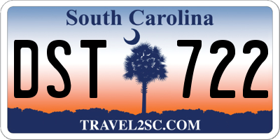SC license plate DST722