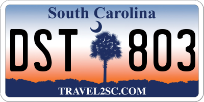 SC license plate DST803