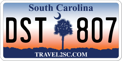SC license plate DST807
