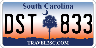 SC license plate DST833