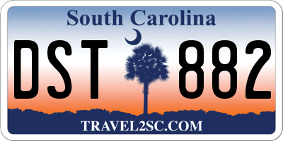 SC license plate DST882