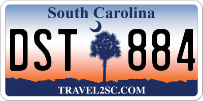 SC license plate DST884