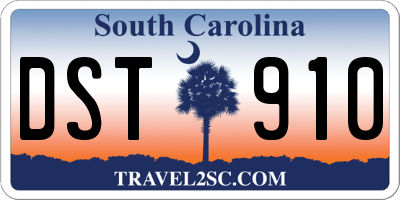 SC license plate DST910