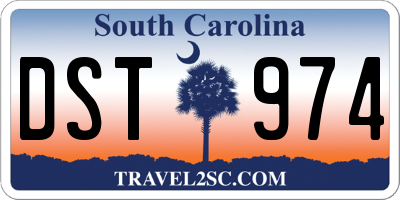 SC license plate DST974