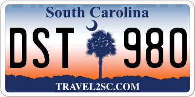 SC license plate DST980