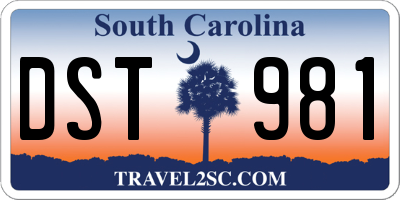 SC license plate DST981