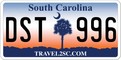 SC license plate DST996